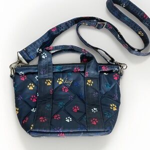 Lug Dory Mini Crossbody Bag in the Paws Navy color quilted mint condition